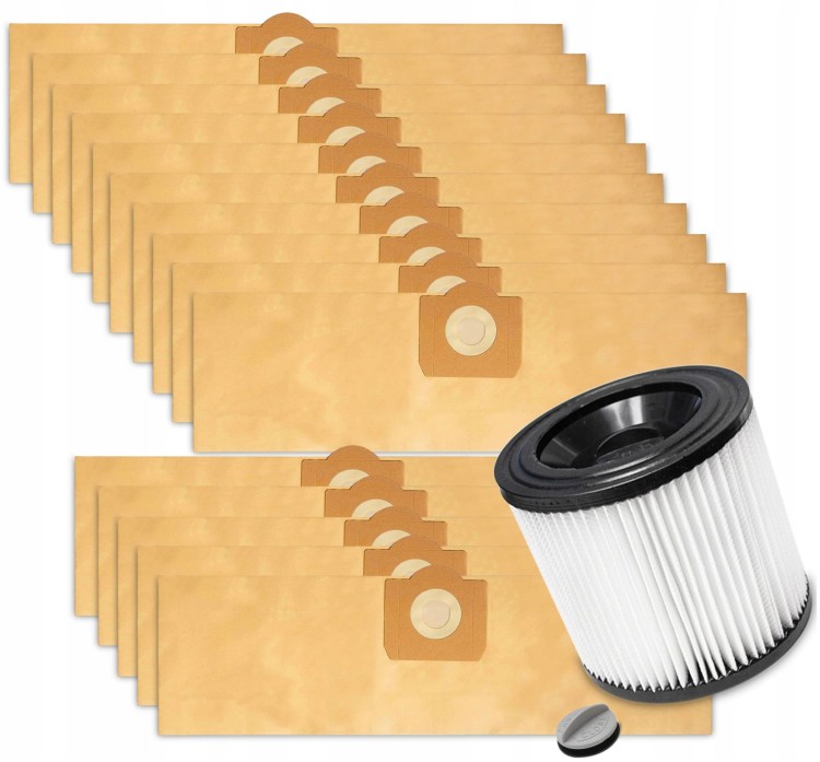 15x Worki + Filtr zmywalny do odkurzacza Karcher wd3 mv3