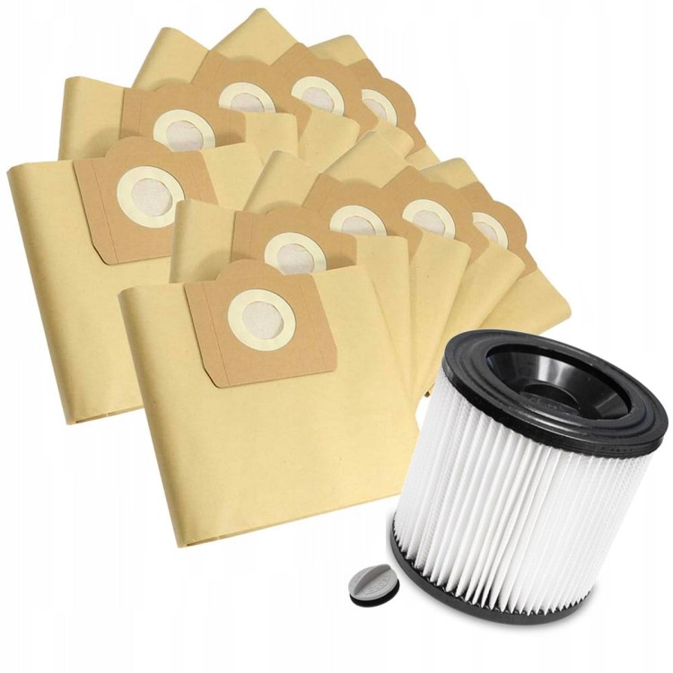 Zestaw 20x Worki + Filtr zmywalny do odkurzacza Karcher wd3 mv3