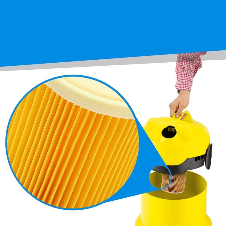 Filtr zamontowany w odkurzaczu Karcher WD 3 z korkiem zabezpieczającym