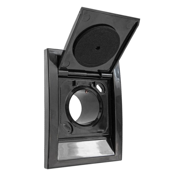 Gniazdo ścienne plastikowe czarne