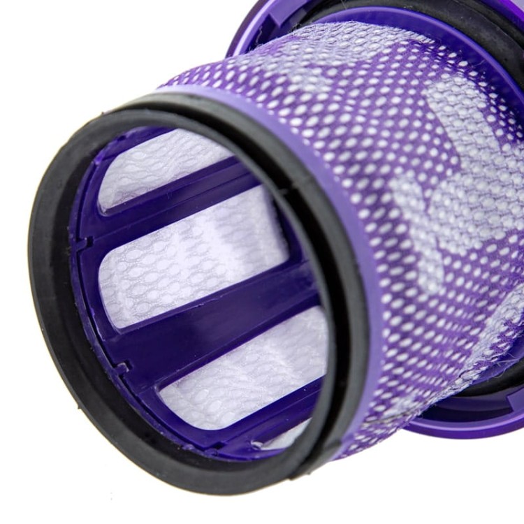 Spód zamiennika filtra HEPA do Dyson V12 Slim Detect pokazujący precyzyjne dopasowanie i uszczelkę.