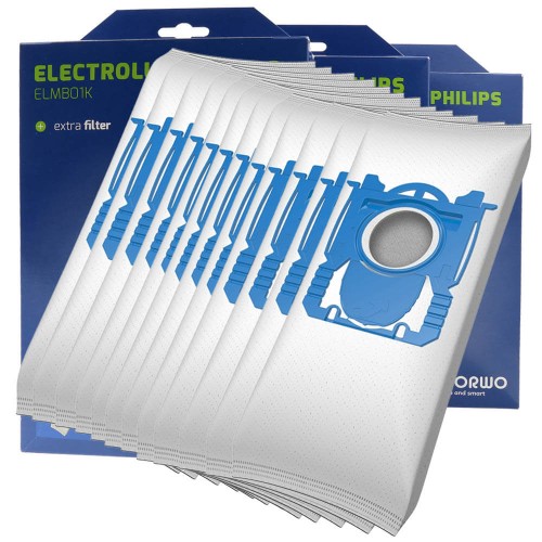 MEGA ZESTAW: 12 Worków Electrolux S-BAG E15 | Mikrowłókno Hipoalergiczne | 3 Paczki!