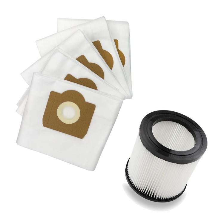 Kompletny zestaw do Karcher WD 3 i MV 3: 5 worków z mikrofibry oraz filtr zmywalny z kapslem eodkurzacz.pl