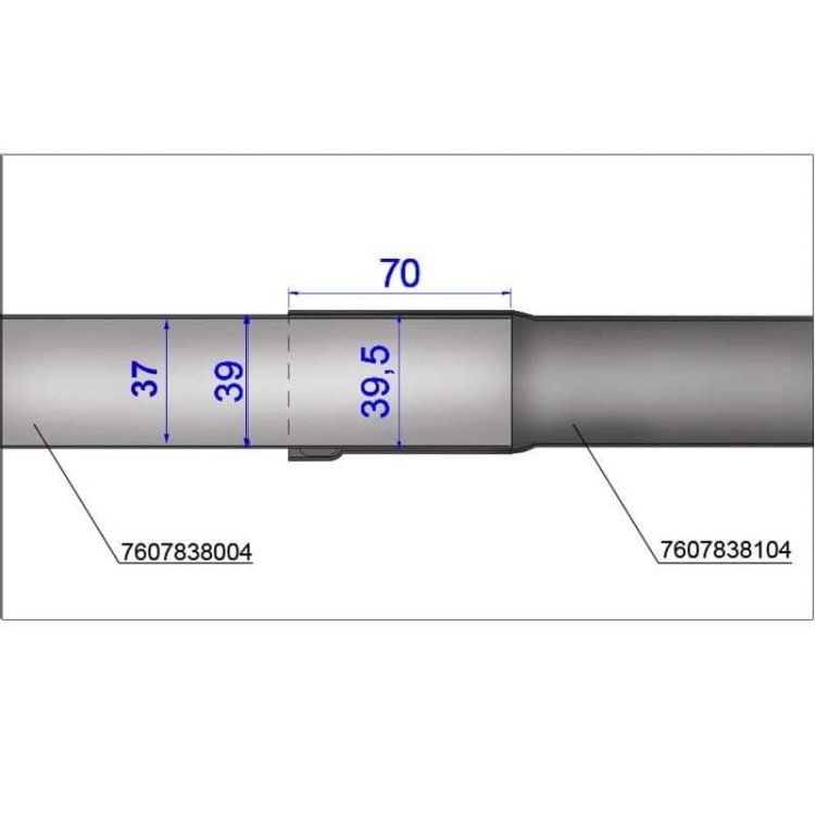 Rura Chromowana Wygięta dł.64cm