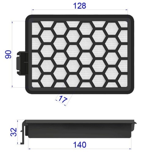 Filtr Opakowany Hepa 13 VC 2 1 Sztuka