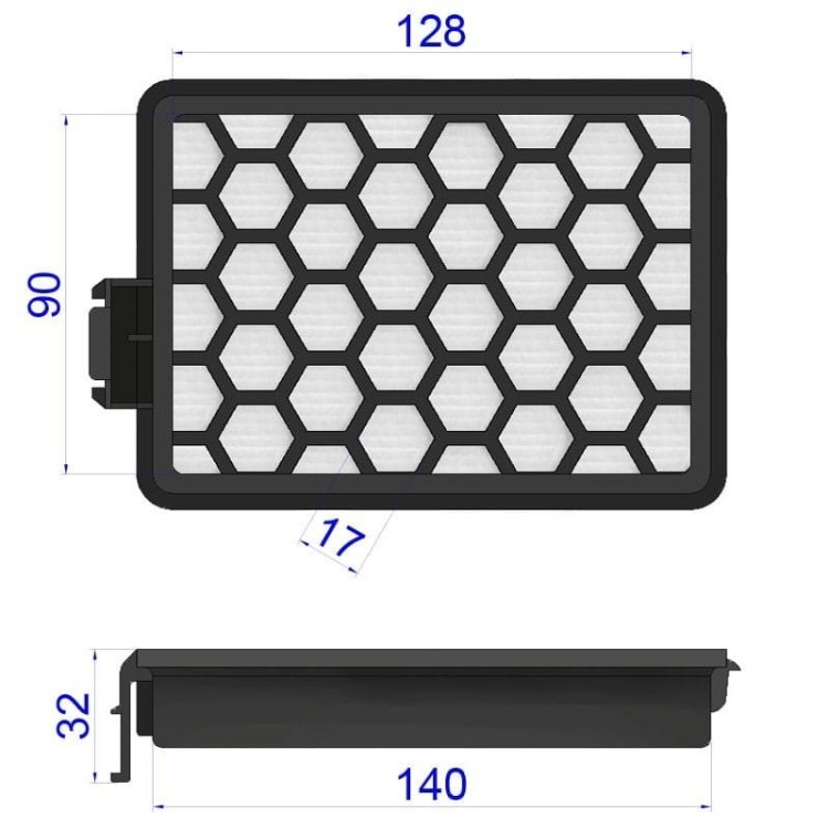 Filtr Opakowany Hepa 13 VC 2 1 Sztuka