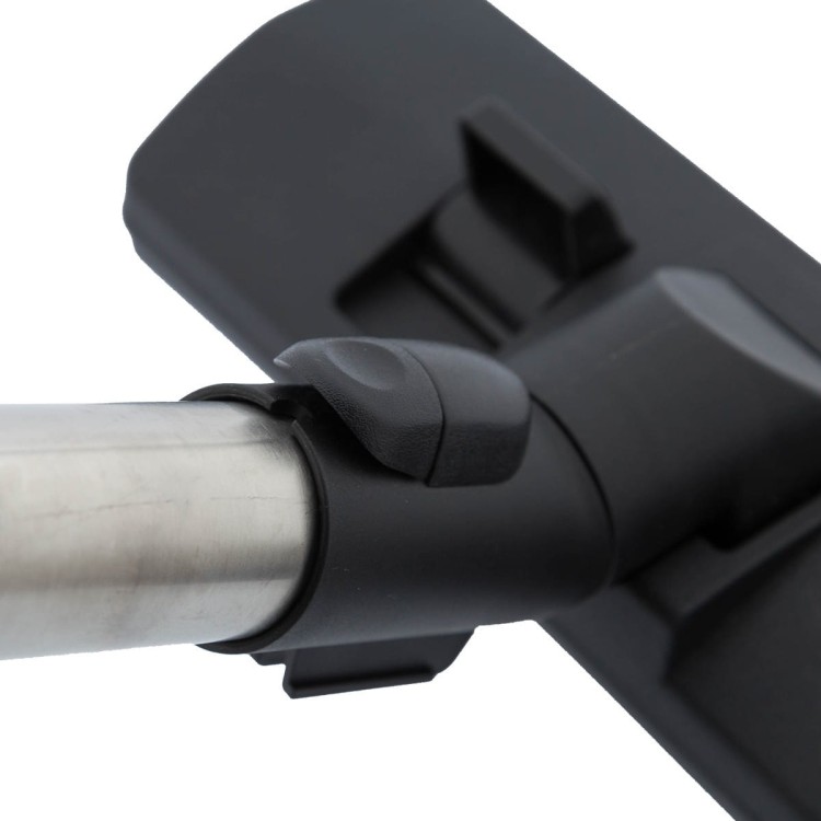 Stalowa rura teleskopowa 35mm połączona z ssawką podłogową do odkurzacza Miele – stabilny montaż.