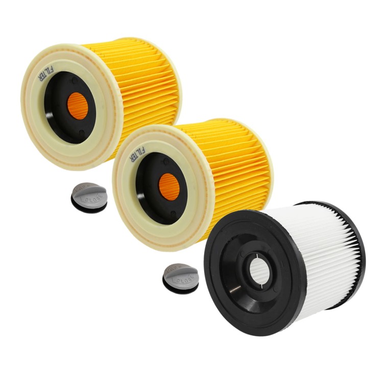 Zestaw 3 filtrów do Karcher MV3 WD 3.300 SE 4001 z korkami
