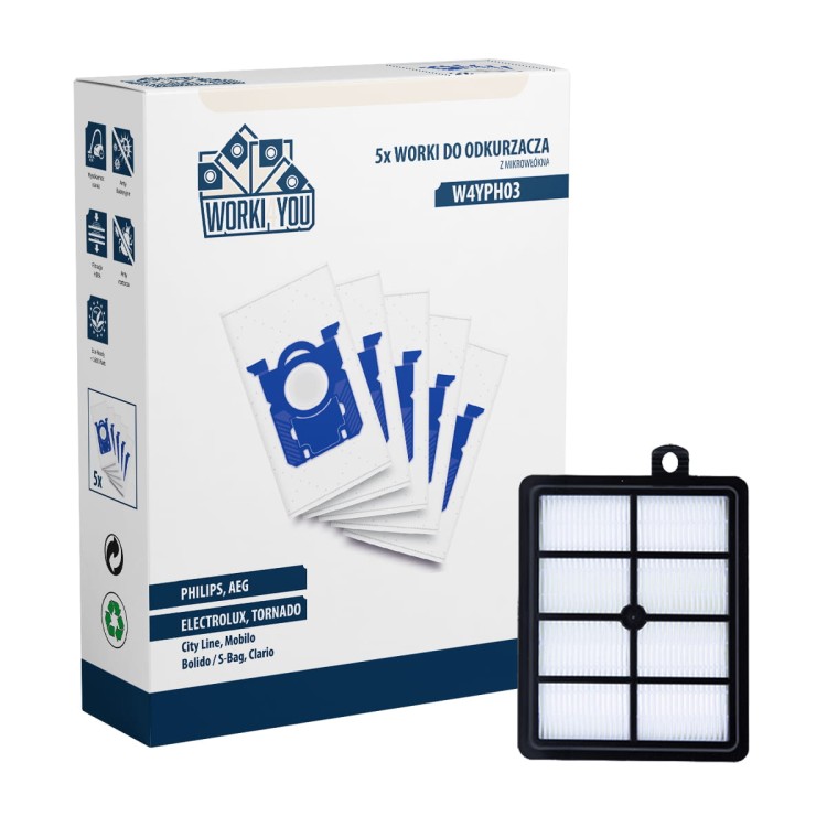 Worki do odkurzacza Electrolux S-BAG Long Performance + Filtr Hepa
