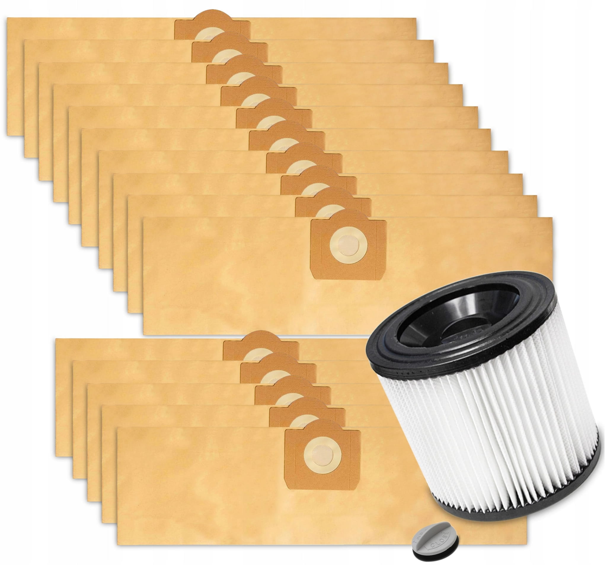 15x Worki + Filtr zmywalny do odkurzacza Karcher wd3 mv3