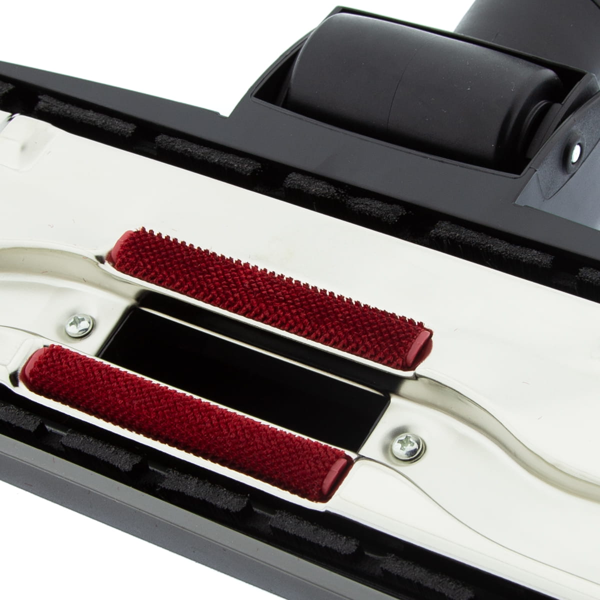 Metalowa stopa szczotki 32mm z wysuwanym włosiem i paskiem welurowym do zbierania sierści