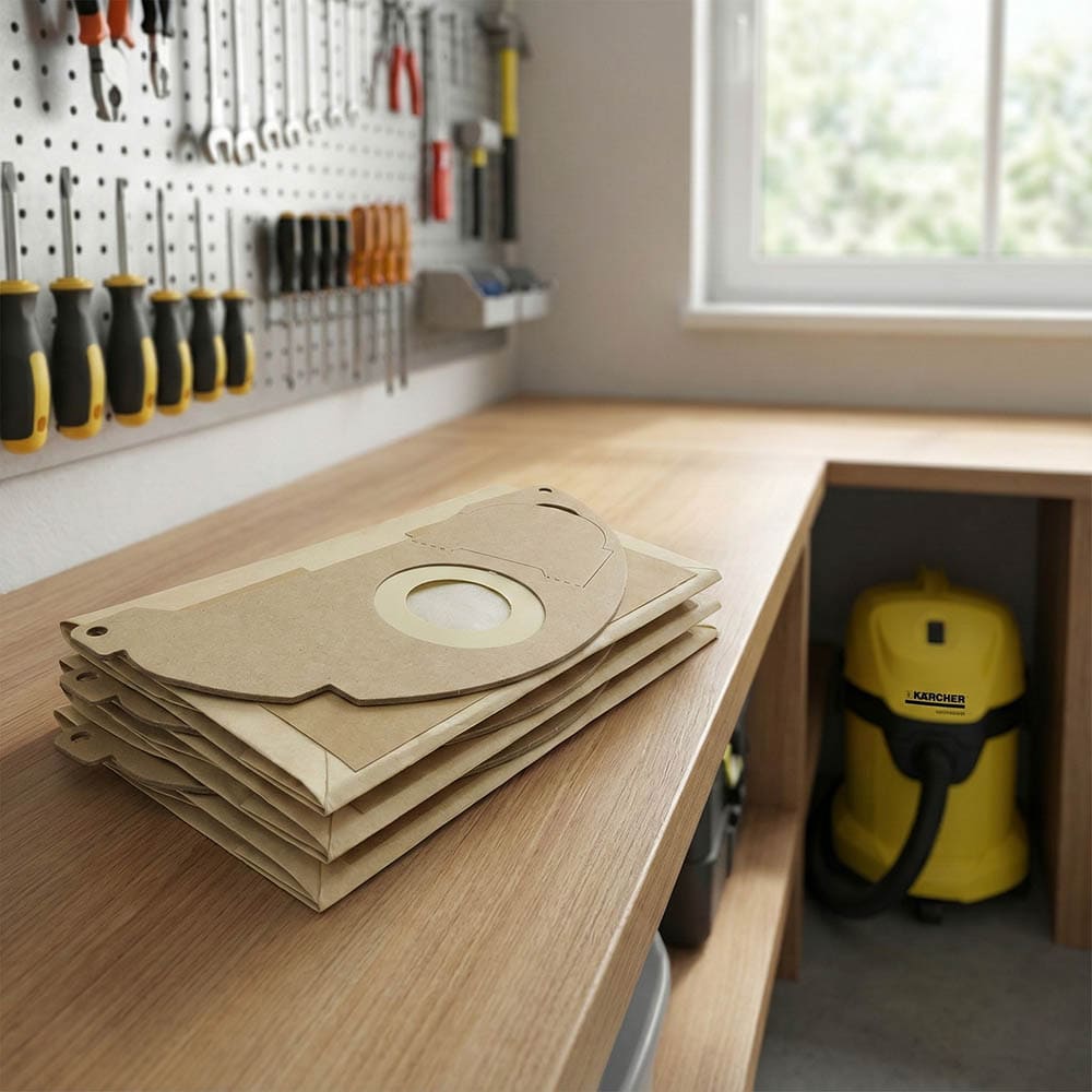 Zestaw worków papierowych do odkurzacza Karcher WD 2.200 - duży komplet 10 sztuk