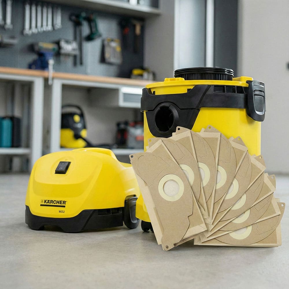 Odkurzacz warsztatowy Karcher WD2 z workiem papierowym - idealne do odkurzania na sucho