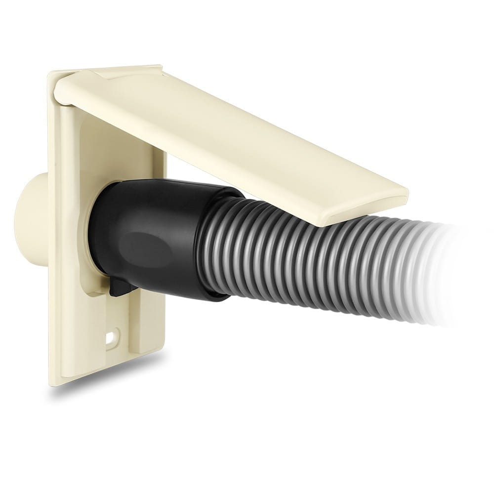 Duże gniazdo ścienne do odkurzacza centralnego Plastiflex w kolorze migdałowym