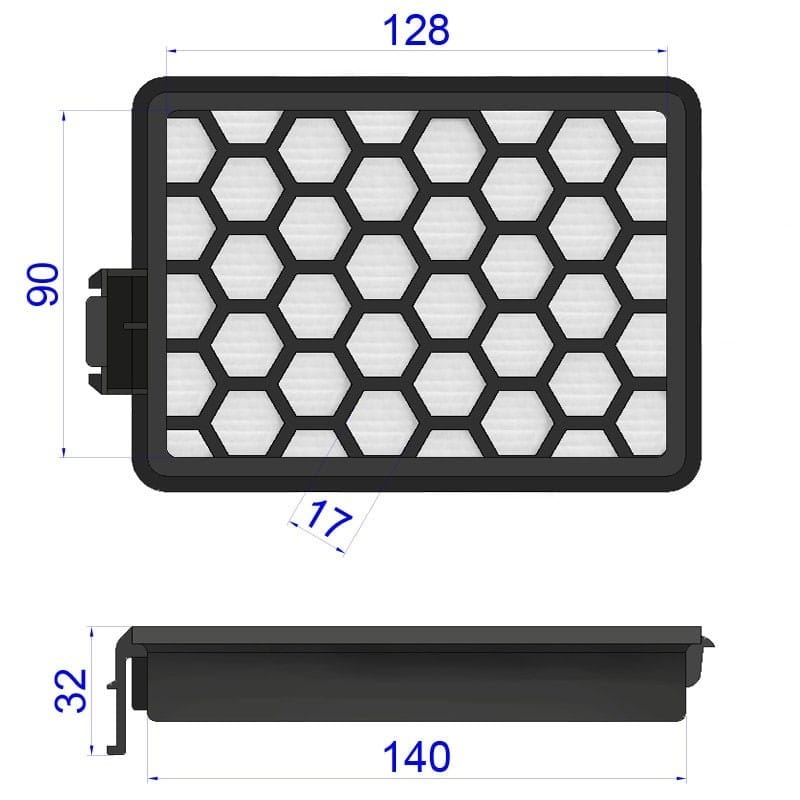 Filtr Opakowany Hepa 13 VC 2 1 Sztuka
